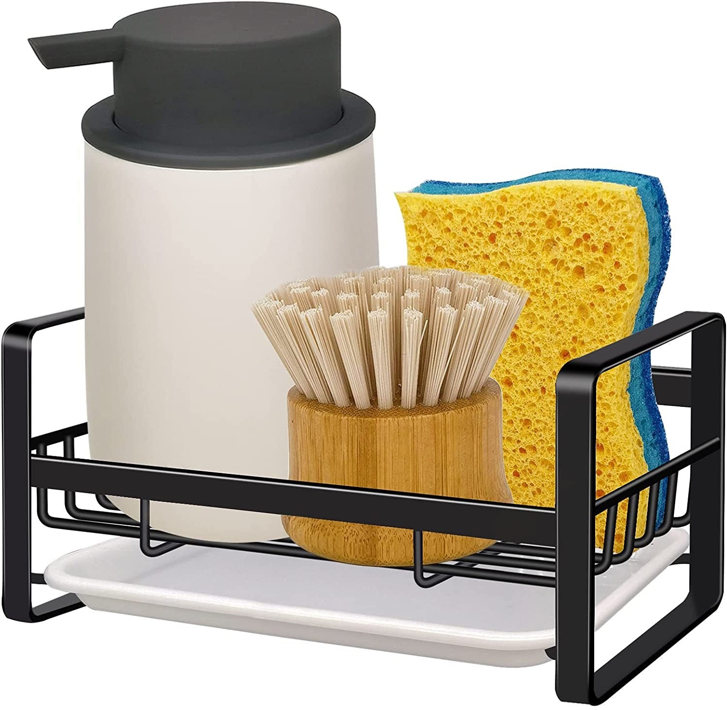 1pc Silicone Sponge Holder, Kitchen Sink Organizer Caddy, Storage Tray For  Dish Sponge, Soap Dispenser And Scrubber, Kitchen Accessories