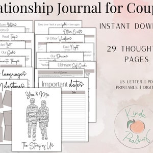 Diario de pareja / Planificador de relaciones / PDF imprimible / Planificador de pareja / Descarga instantánea /