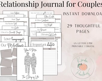 Dagboek voor koppels | Relatieplanner | Afdrukbare PDF | Planner voor koppels | Direct downloaden |