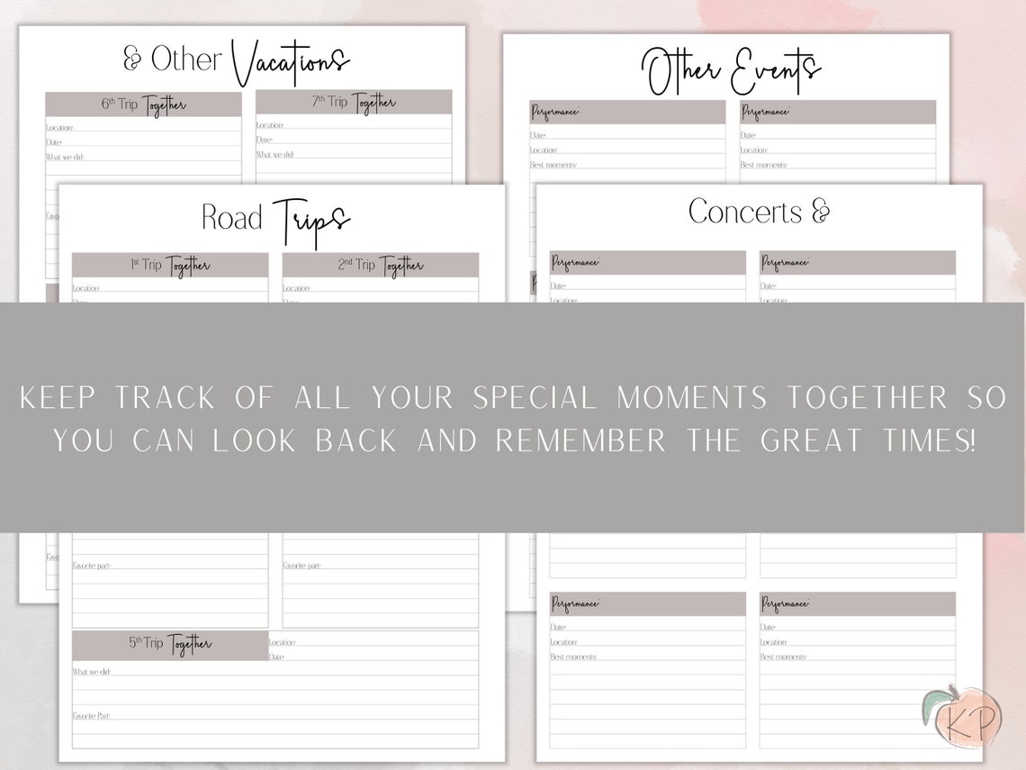 Couple's Journal Relationship Planner Printable PDF - Etsy