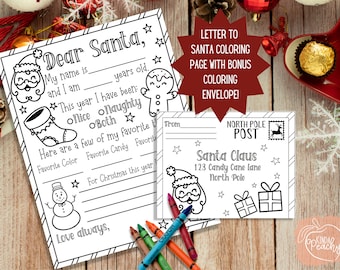 Letter To Santa Kid's Coloring Page