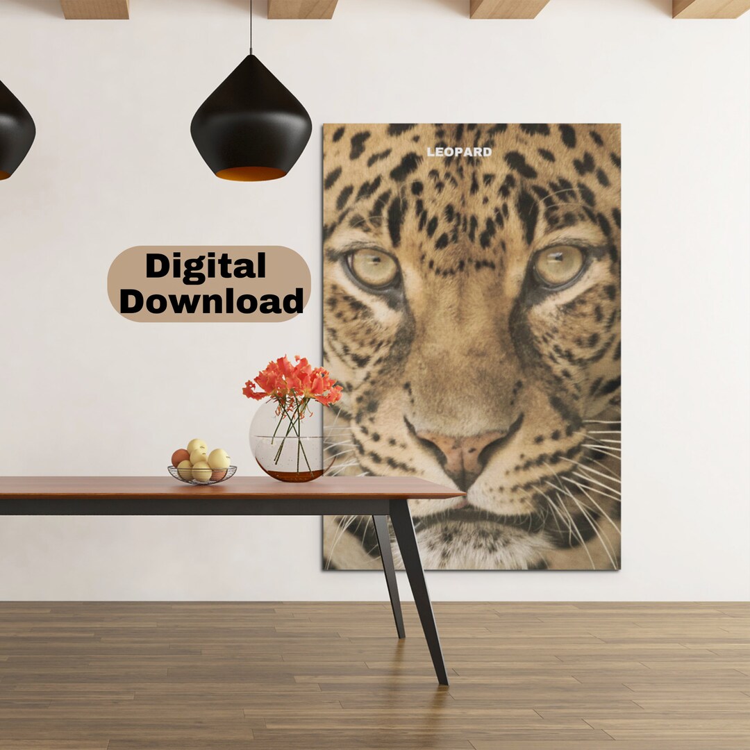 Printable Panther Wall Art, Digital Animal Art Print, Wall Art Print, Hanging Animal Art