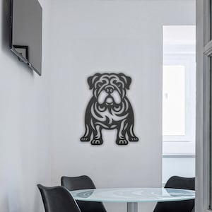 Bulldog Metal Wall Art, Bulldog Wall Portrait, Gift for Bulldog Owner