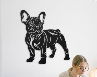 French Bulldog Metal Wall Art, French Bulldog Wall Decor, French Bulldog Sculpture, French Bulldog Lover Gift, French Bulldog Portrait