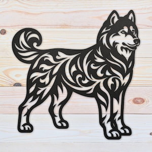 Siberian Husky Metal Wall Art Decor - Personalized Steel Home Accent - Indoor Outdoor Pet Portrait Sculpture - Dog Art Decor