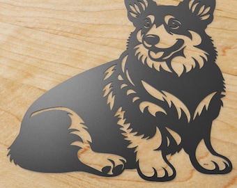 Pembroke Welsh Corgi Metal Wall Art, Dog Decor, Corgi Wall Accent, Indoor Outdoor Dog Art, Corgi Lover Gift, Black Metal Corgi Decor