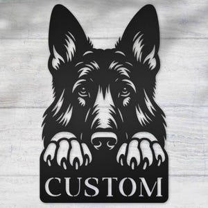 Personalized German Shepherd Metal Art, Custom Dog Name Sign, German Shepherd Decor, Custom Dog Decor, Personalized Dog Wall Art