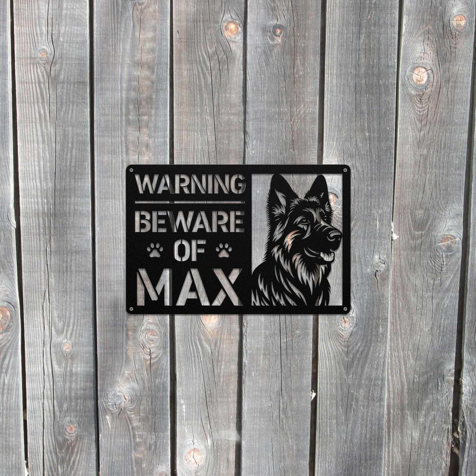 Custom German Shepherd Warning Sign, Custom Beware of Dog Sign ...