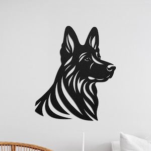 German Shepherd Metal Wall Art, Pet Home Decor, German Shepherd Decor, Dog Wall Hanging, German Shepherd Portrait