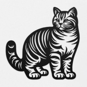 American Shorthair Metal Wall Art, American Cat Wall Sign, Decorative Cat Wall Art, American Shorthair Portrait