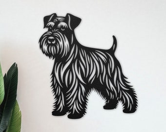 Miniature Schnauzer Metal Wall Art, Miniature Schnauzer Decor, Dog Metal Wall Art, Schnauzer Wall Hanging, Schnauzer Metal Artwork