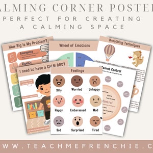 PRINTABLE Calming Corner Posters Calming Strategies Printables Homeschool Poster Calm Down Corner Kit Classroom Decor