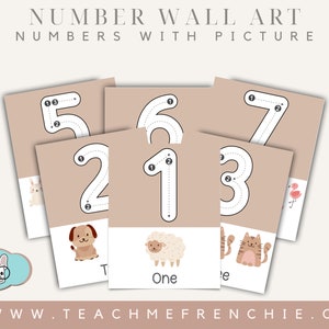PRINTABLE | Boho Number Posters | Numbers 1 - 10 | Neutral Classroom Decor