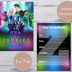 Zombies 3 Birthday Party Invitation