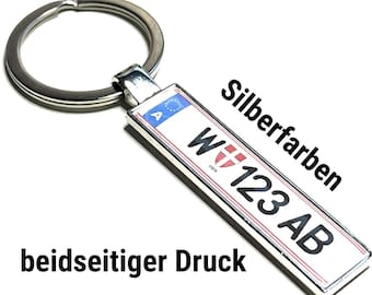 Österreich Schlüsselanhänger Silber Wunschtext Autokennzeichen Nummernschild Kennzeichen