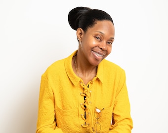 Blusa túnica de jacquard floral: Top con bolsillo de parche