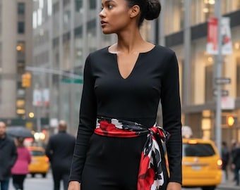 Pañuelo cuadrado rojo "Bold" de 89 x 89 cm