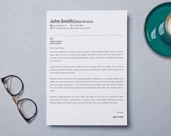 Szablon listu motywacyjnego dostosowywalny list motywacyjny Google Docs, dokumenty aplikacyjne, Word, strony. Minimalistyczny szablon profesjonalny szablon