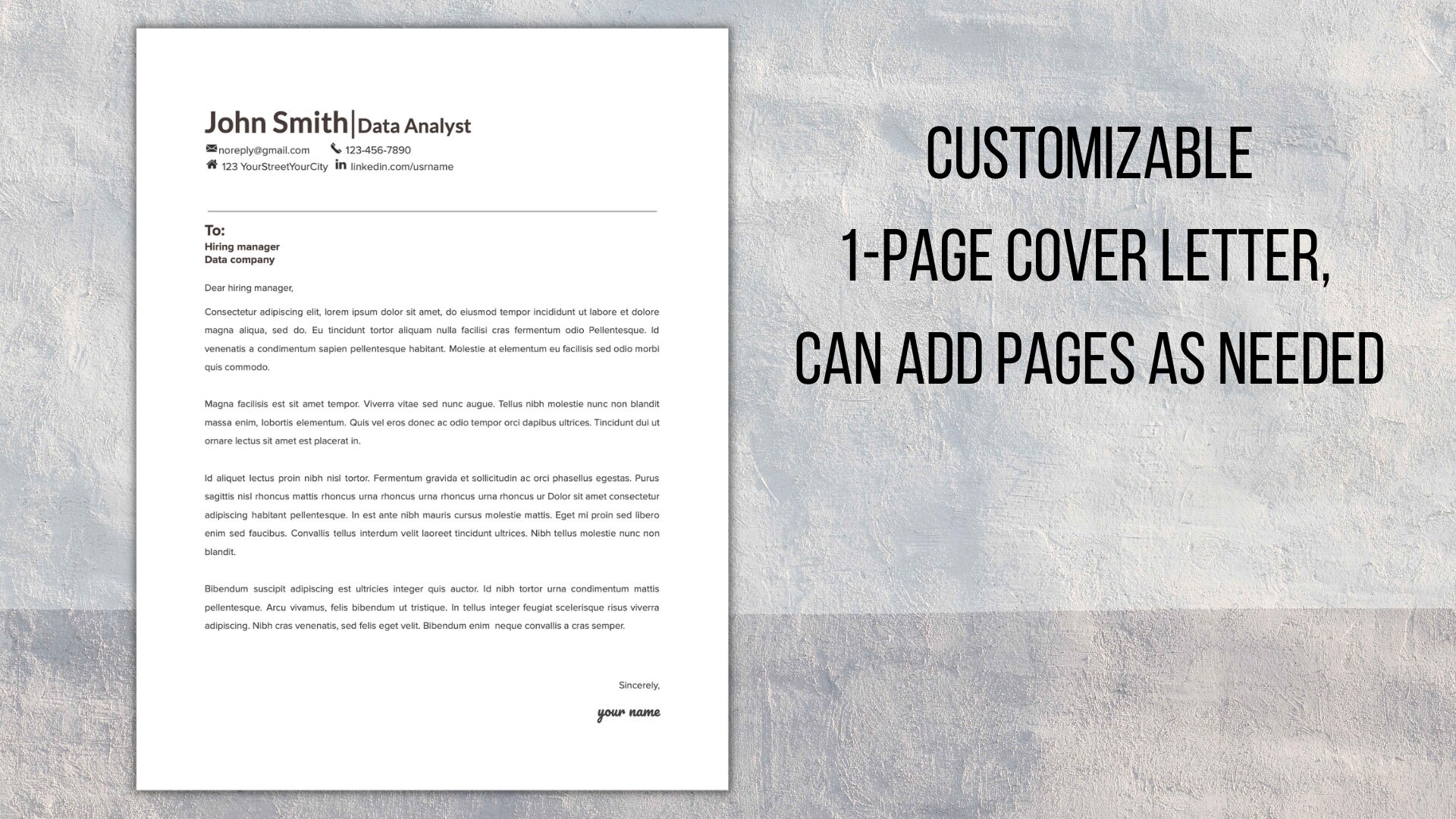 Cover Letter Template Customizable Google Docs Cover Letter, Job ...