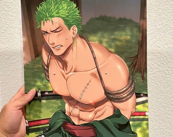 Green Haired Hunk Unofficial Fan Art Anime Poster Print