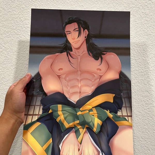 Black Haired Sexy Character Unofficial Fan Art Anime Poster Print