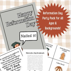 Reformation Day Party Pack- Printable Posters, Games, and more. Perfect for all ages and backgrounds