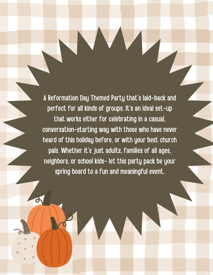 Reformation Day Party Pack- Printable Posters, Games, and More. Perfect ...