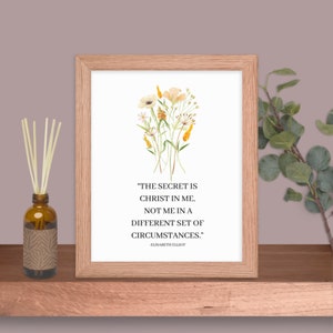 Elisabeth Elliot Quote with Watercolor Wildflowers Wall Art Digital Print. Botanical Christian Decor. Minimalist Christian Wall Art.