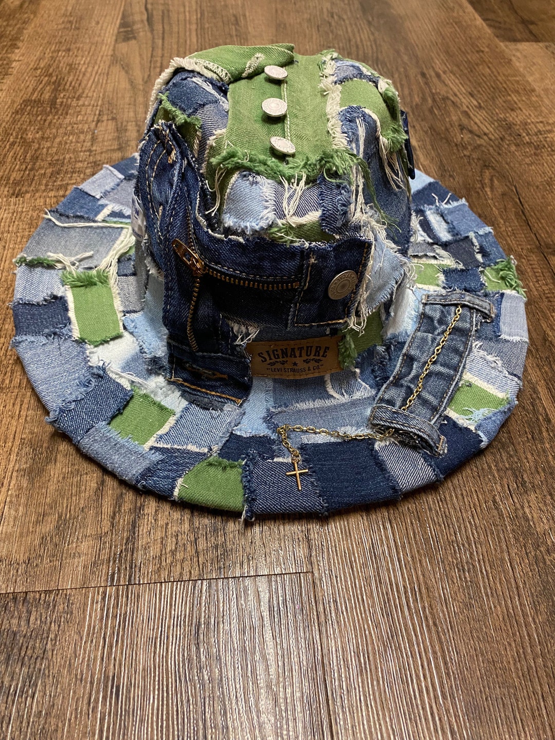 Patchwork Multicolored Mushroom Hemp Hat With Hidden Pocket Fedorahats Multicolored Hemp Hat Made From Hemp Cotton