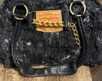 Y2K Guess Black Cloth Shoulder Bag Silver Hardware - Vintage Guess