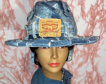 Custom Patchwork Denim Fedora