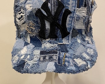 One Of One Custom Patchwork Denim Snapback