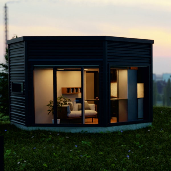Hex - House : Affordable Hexagonal Modular House plans ideas, Tiny House