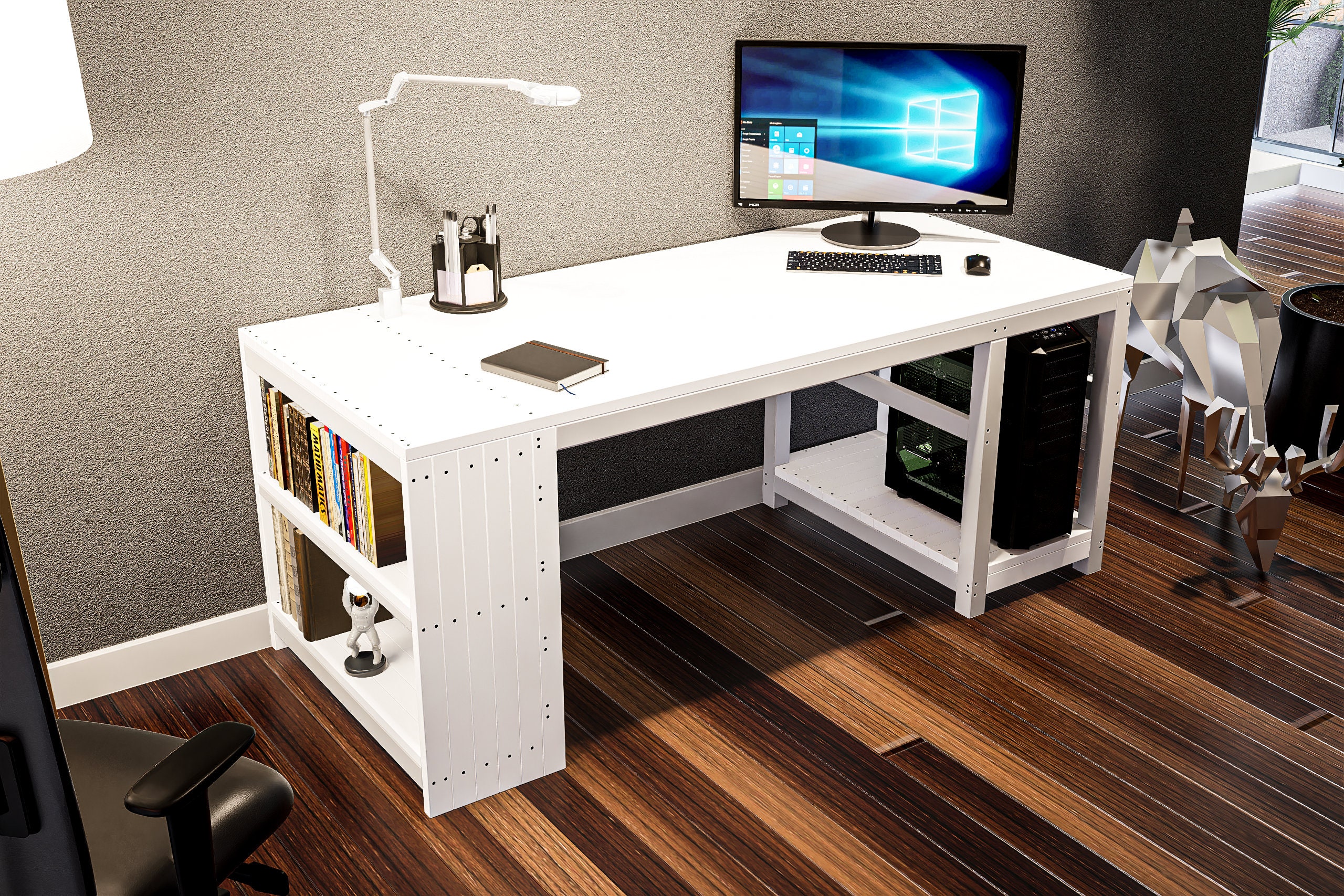 Step-by-step DIY Plan for a Computer and Work Desk - Customize Your ...