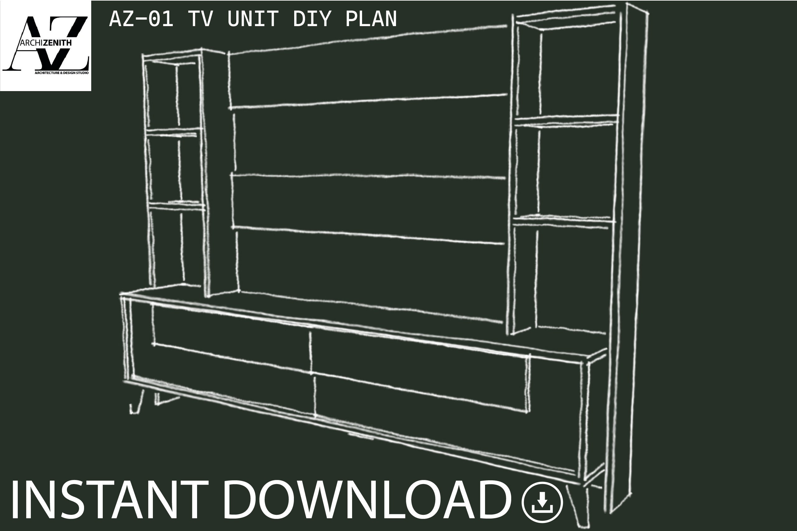 DIY TV Unit Plans - Build Your Own Entertainment Center Today! - Etsy