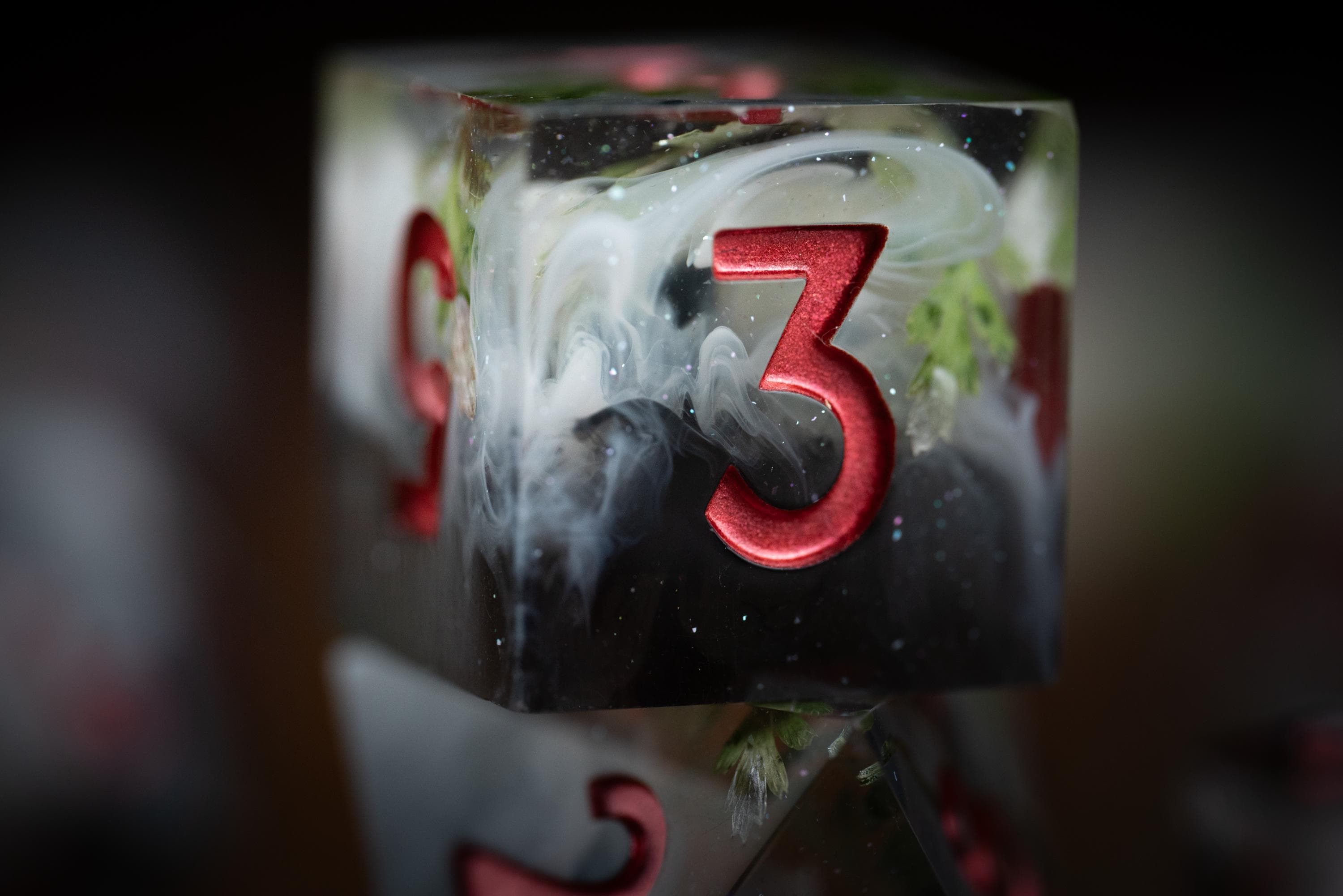 DnD Dice / Sharp Edge Dice Set for DnD/ Duskleaf / Polyhedral dice set / DnD Gifts / dnd Resin Dice Set / Black Dice