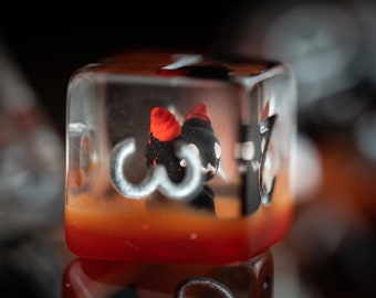 Cat dice / Baby Demon Cat Dice / Cute DnD dice / Baby Demon Cat / Black Cat DnD dice / Polyhedral dice / Dnd Gifts / Cat Dice DnD