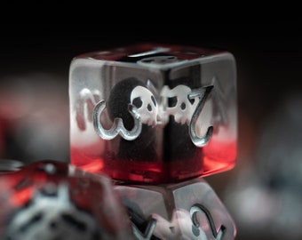 Grim Reaper Dice / Polyhedral dice / Cute DnD dice / Bloody Dice / Red Grim Reaper DnD dice / Dnd Gifts / Grim Reaper Dice DnD / Death Dice