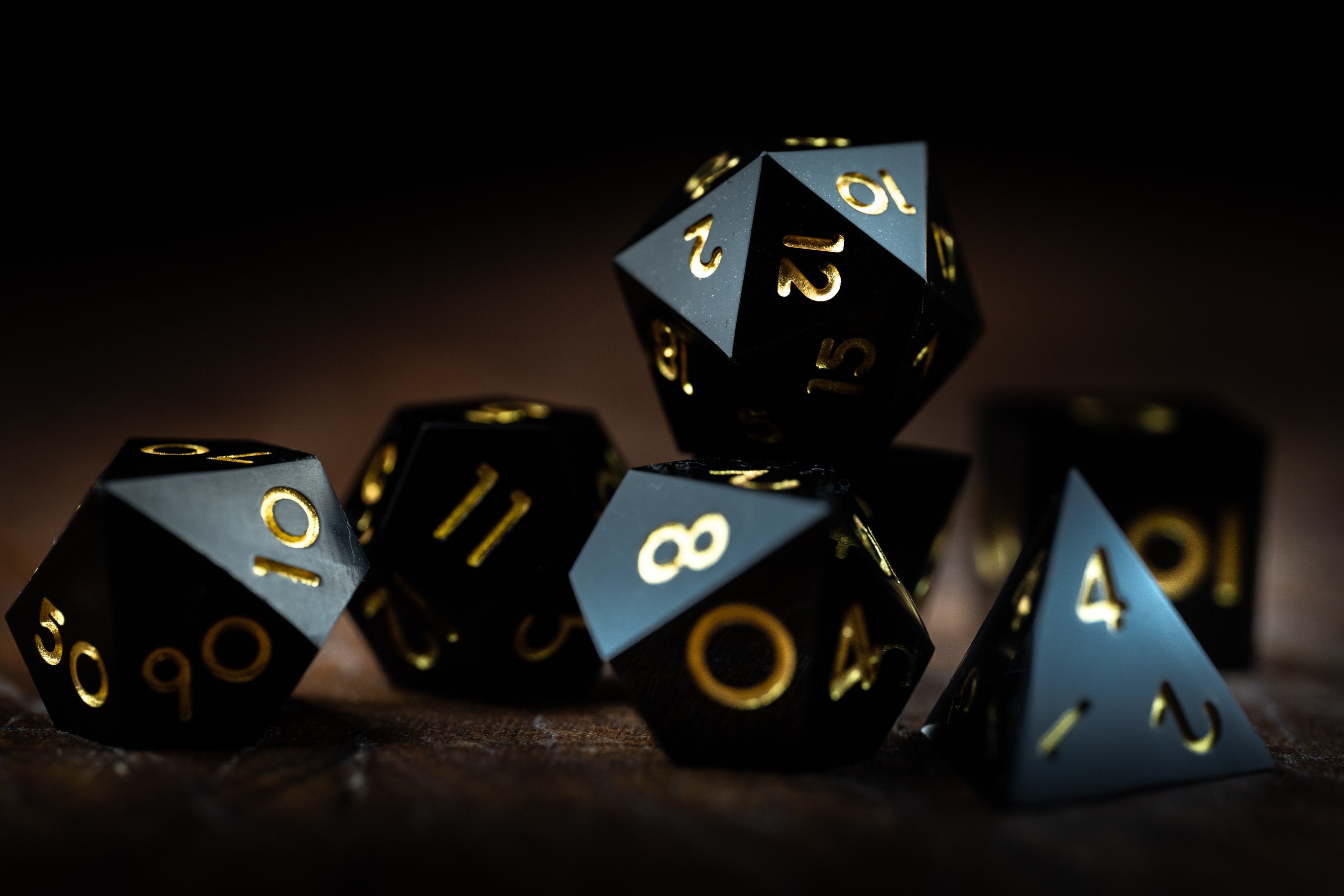 DnD Dice / Sharp Edge Dice Set for DnD/ Shadow Strike / Polyhedral dice set / DnD Gifts / dnd Resin Dice Set / Black Dice / Dark Dice Set