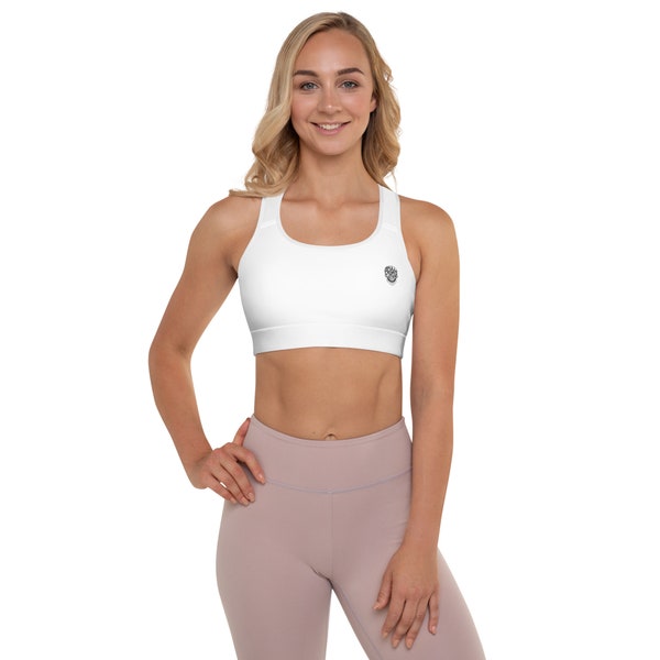 Soutien-gorge de sport blanc Skull | Rock, grunge, métal