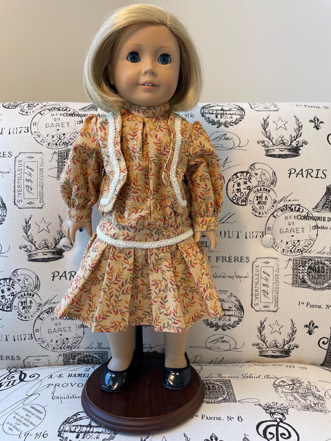 Orange Printed Doll Dress