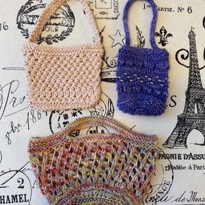 Hand-Knitted Bags for 18 Inch Dolls – Doll Accessory, Multiple Bag Designs