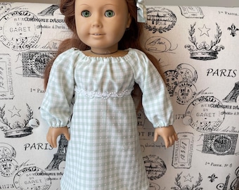 18" Doll Dress - Teal with White Bead Trim