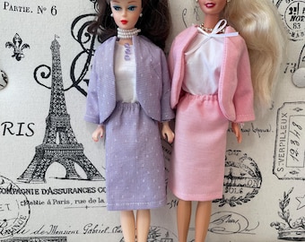 Conjunto de muñeca de 11,5 pulgadas: traje de tres piezas (falda, camisa y chaqueta, varias versiones)
