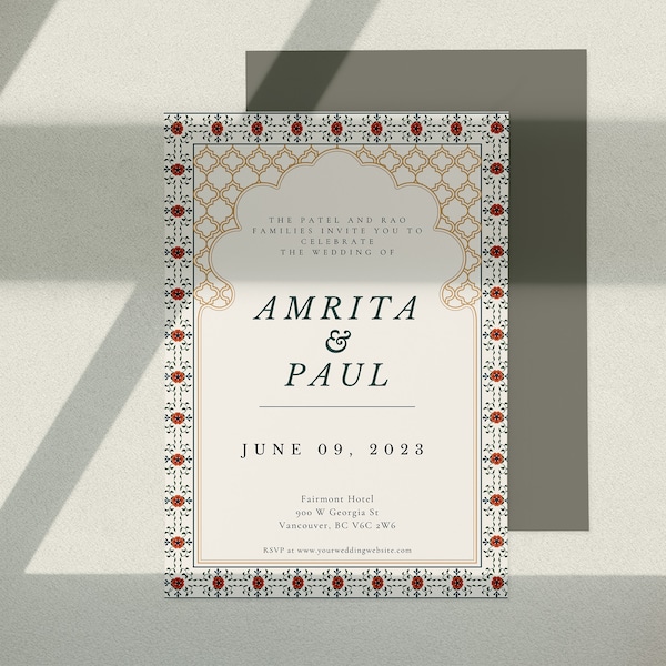 Invitation Block Design Block Print Wedding Invitation - Etsy