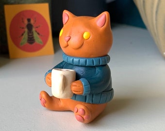 Amy Lacombe WhimsiClay 猫 置物 アメリカ デザイナー Amy Lacombe Whimsiclay Cat Figurine - Willitts Design Collectible