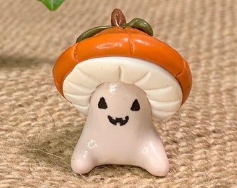 Jack O' Lantern Mushroom, Pumpkin Mushroom Beeldje, Kleine Clay Fall Toadstool, Tiny Halloween Fungus, Autumn Fairy Garden Mushroom Man