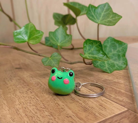 Handmade Clay Frog Keychain, Cute Froggy Charm - Etsy