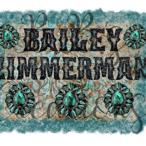 Turquoise|Tooled Leather|Distressed|Country| Country Grunge| Bailey Zimmerman PNG| Digital Design Download|Sublimation