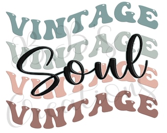Vintage Sublimation PNG| Welliger Text| Seele| SVG| Digitaler Download| Retro| Clipart
